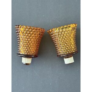 Hobnail Amber Votive Glass Peg Candles Home Interiors Vintage READ